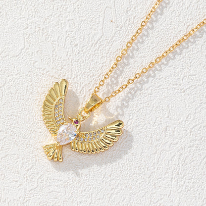 Commute Bird Copper Zircon Pendant Necklace In Bulk