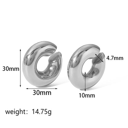 1 Pair Retro C Shape Polishing Plating Stainless Steel 18k Gold Plated Ear Cuffs