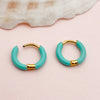 1 Pair Lady Sweet Streetwear Circle Polishing Enamel Plating Stainless Steel Gold Plated Earrings