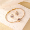 Vintage Style Simple Style Water Droplets Copper Plating Inlay Zircon Gold Plated Bracelets Earrings