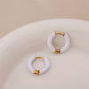 1 Pair Simple Style Circle Enamel Plating Stainless Steel Titanium Steel 18k Gold Plated Earrings