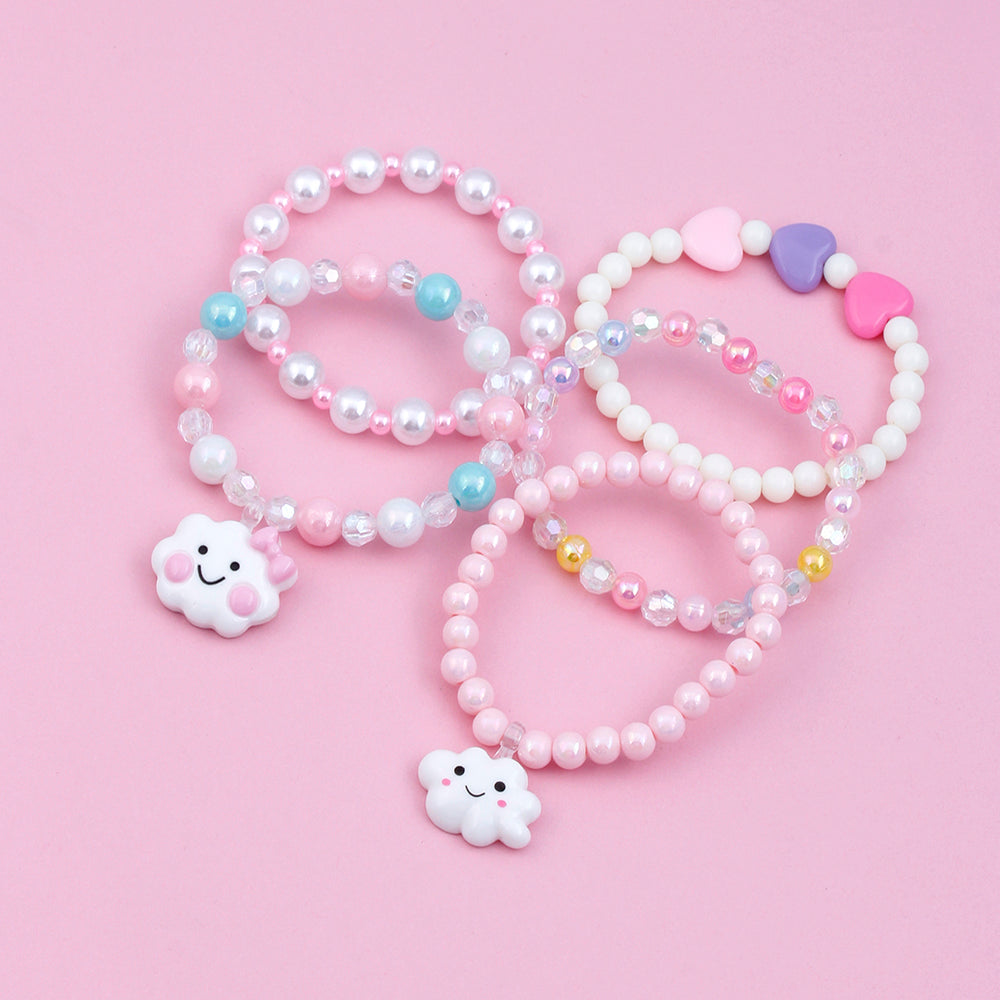 Cute Sweet Clouds Arylic Resin Beaded Handmade Girl's Bracelets