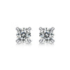 Lady Solid Color Sterling Silver Plating Inlay Moissanite Ear Studs