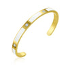 Casual Cute Simple Style Color Block Stainless Steel Leather Rose Gold Plated Gold Plated Zircon Bangle In Bulk