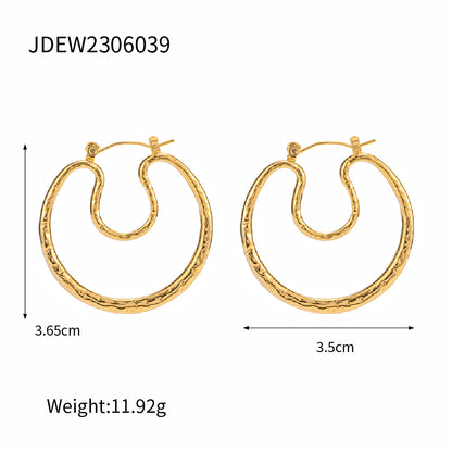 1 Pair Ig Style Lines Plating Stainless Steel 18k Gold Plated Earrings