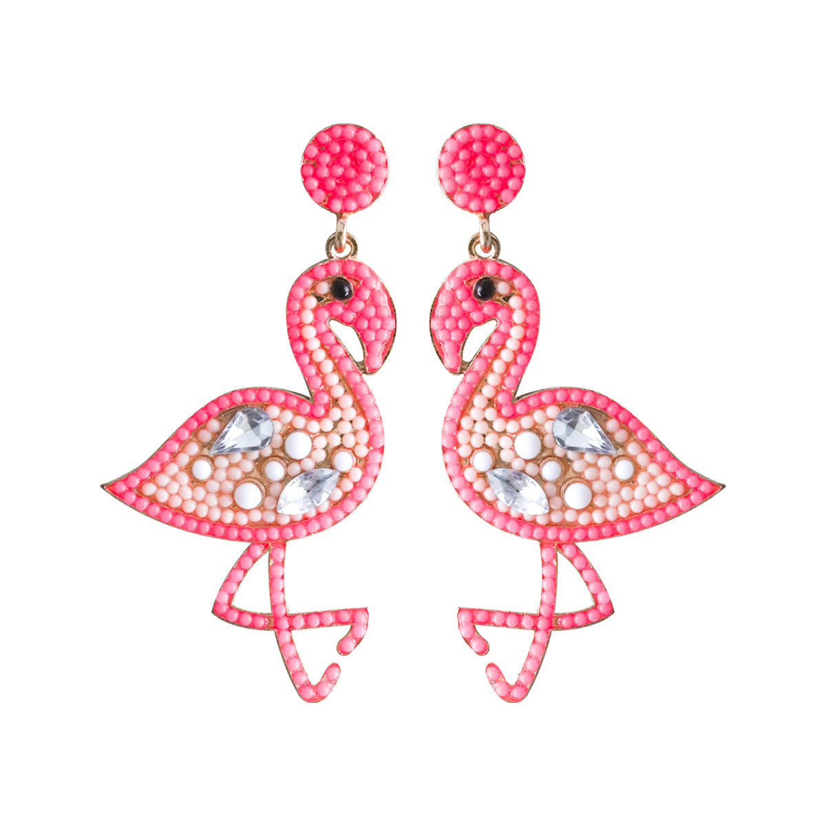 1 Pair Casual Vacation Flamingo Inlay Alloy Resin Drop Earrings