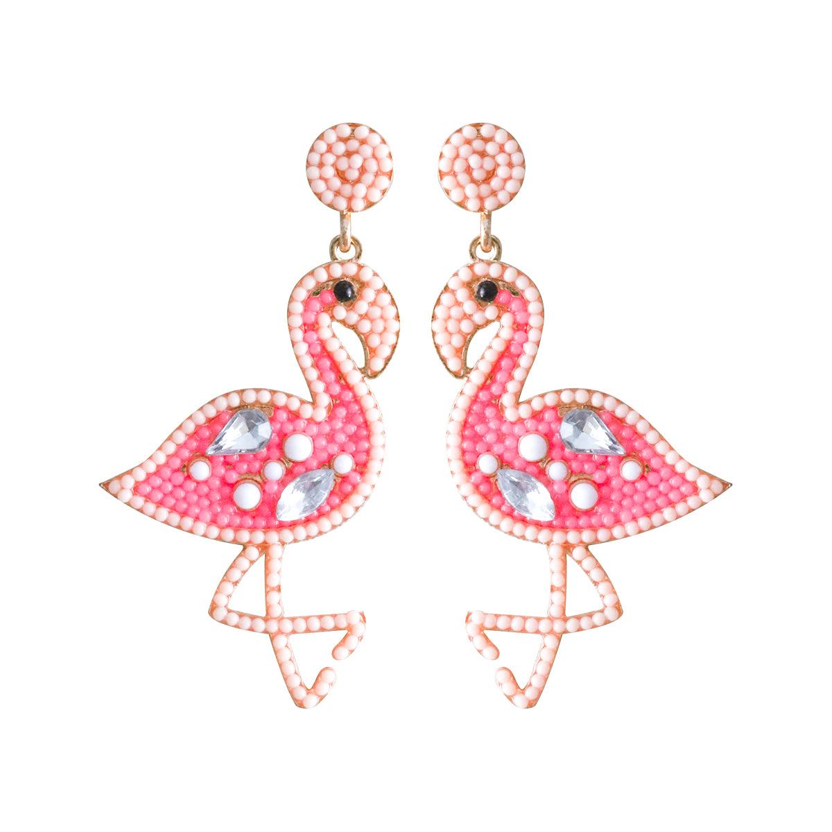 1 Pair Casual Vacation Flamingo Inlay Alloy Resin Drop Earrings