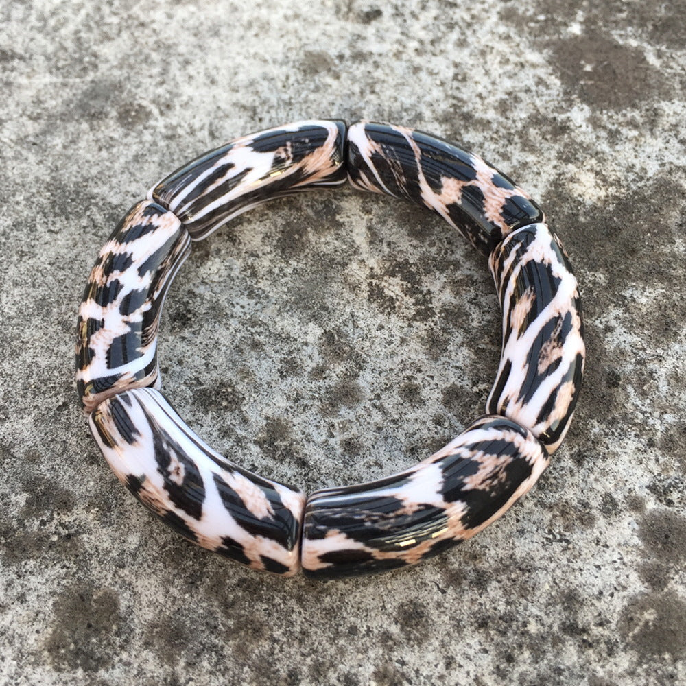 Retro Ethnic Style Leopard Arylic Wholesale Bangle