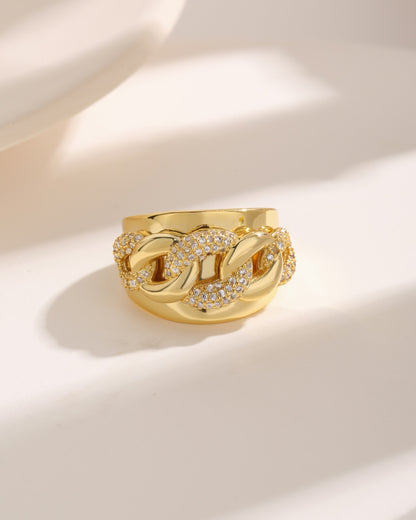 Hip-hop Exaggerated Luxurious Eye Copper Plating Inlay Zircon 18k Gold Plated Open Rings