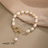 Vintage Style Simple Style Geometric Freshwater Pearl Copper Bracelets