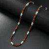 Vacation Geometric Turquoise Coconut Shell Beaded Men's Necklace