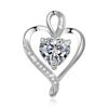 Simple Style Heart Shape Sterling Silver Inlay Zircon Charms Pendant Necklace