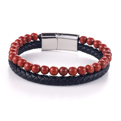 Retro Round Alloy Beaded Bracelets