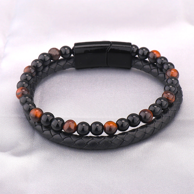 Retro Round Alloy Beaded Bracelets