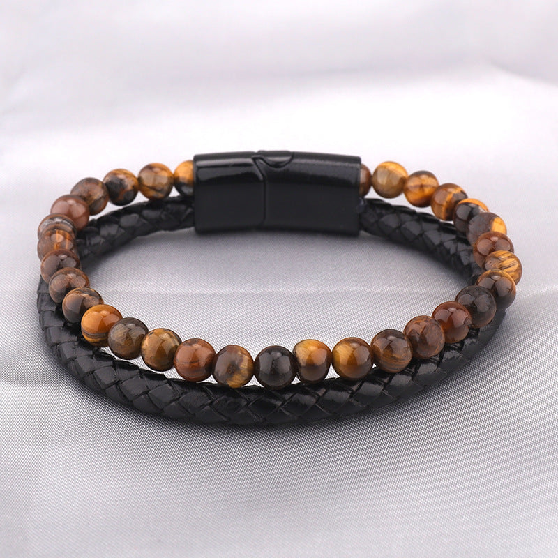 Retro Round Alloy Beaded Bracelets