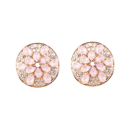 1 Pair Simple Style Color Block Plating Inlay Alloy Rhinestones Gold Plated Ear Studs