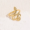 Cute Sweet Simple Style Snake Copper 14k Gold Plated White Gold Plated Zircon Open Rings In Bulk