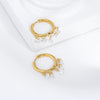 1 Pair Elegant Bohemian Roman Style Circle Plating Stainless Steel Freshwater Pearl 18k Gold Plated Drop Earrings