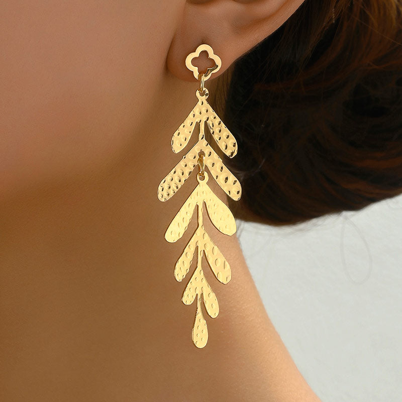 1 Pair Elegant Retro Geometric Ferroalloy Drop Earrings