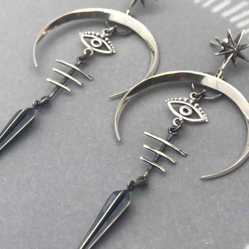 1 Pair Punk Devil's Eye Plating Metal Drop Earrings