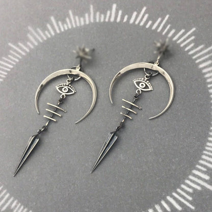 1 Pair Punk Devil's Eye Plating Metal Drop Earrings