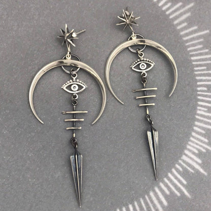 1 Pair Punk Devil's Eye Plating Metal Drop Earrings