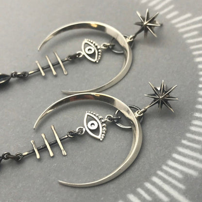 1 Pair Punk Devil's Eye Plating Metal Drop Earrings