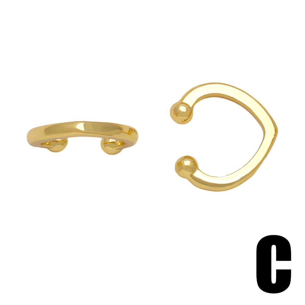 1 Pair Casual Modern Style Geometric Plating Copper 18k Gold Plated Ear Cuffs