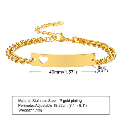 Ig Style Simple Style Rectangle Stainless Steel Polishing Plating 18k Gold Plated Bracelets