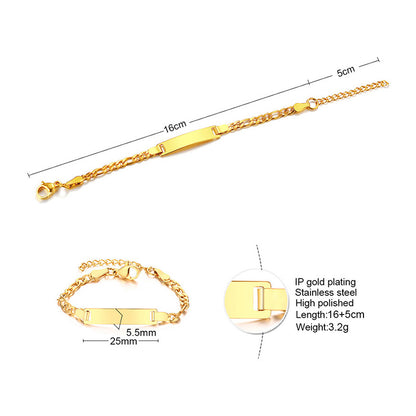 Ig Style Simple Style Rectangle Stainless Steel Polishing Plating 18k Gold Plated Bracelets