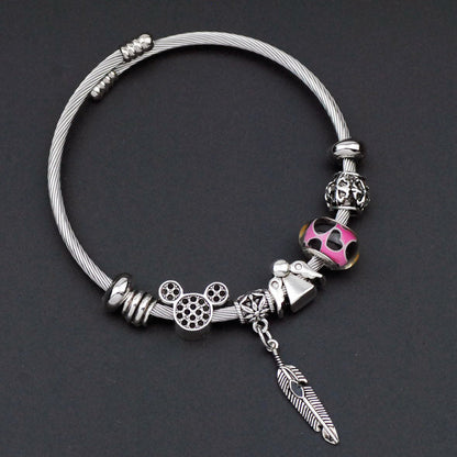 Sweet Cartoon Stainless Steel Alloy Wholesale Bangle