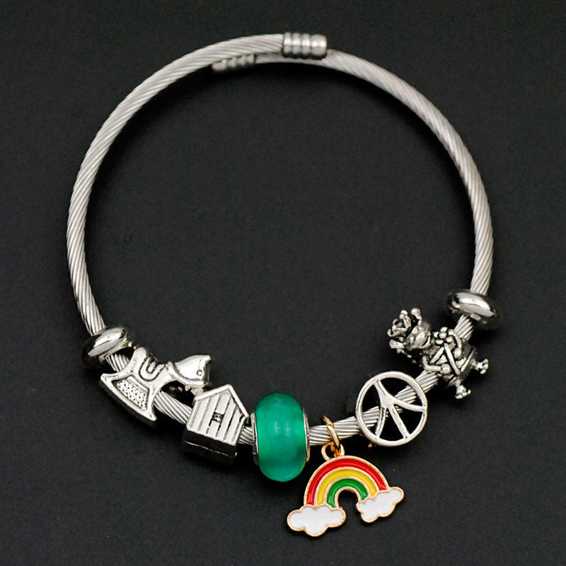 Sweet Cartoon Stainless Steel Alloy Wholesale Bangle