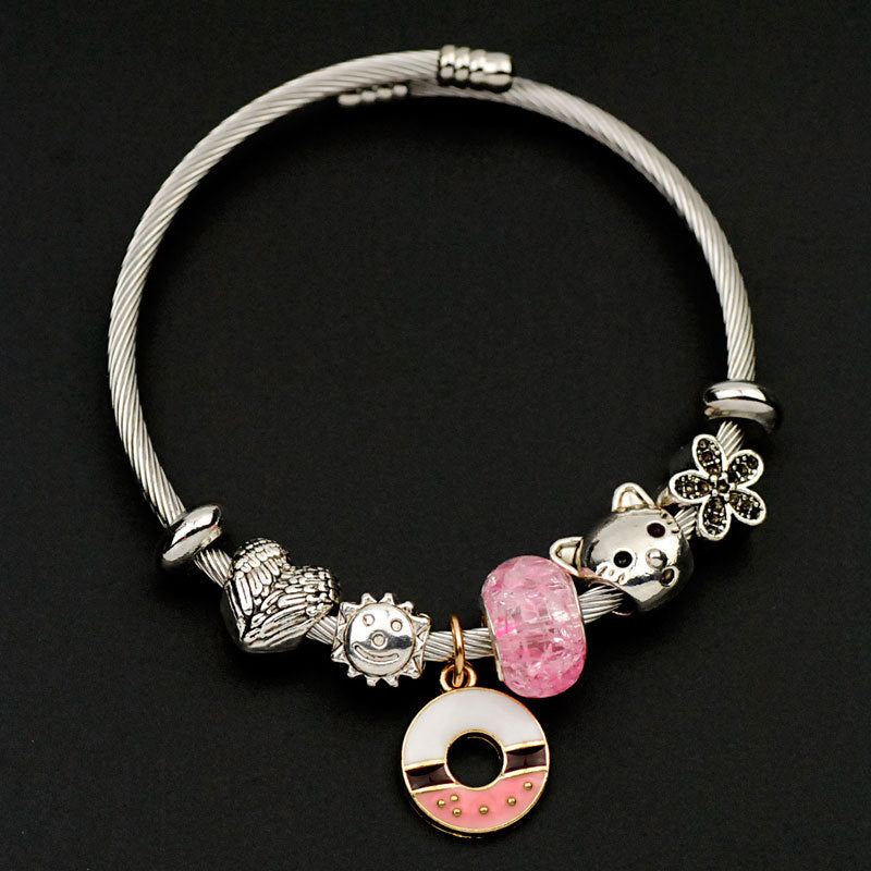 Sweet Cartoon Stainless Steel Alloy Wholesale Bangle