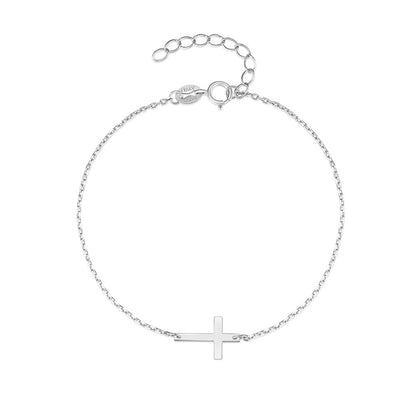 Simple Style Cross Sterling Silver Plating Bracelets