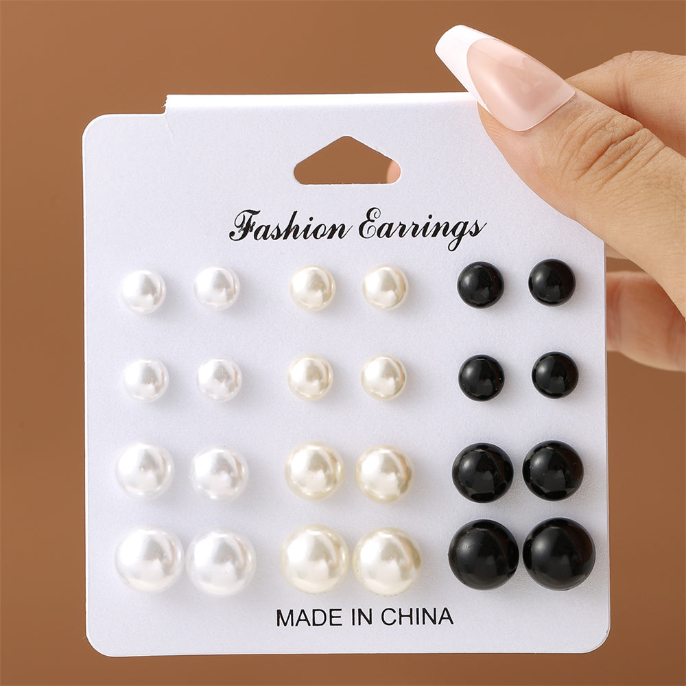 1 Set Simple Style Korean Style Pentagram Pearl Flower Inlay Alloy Artificial Pearls Artificial Diamond Ear Studs