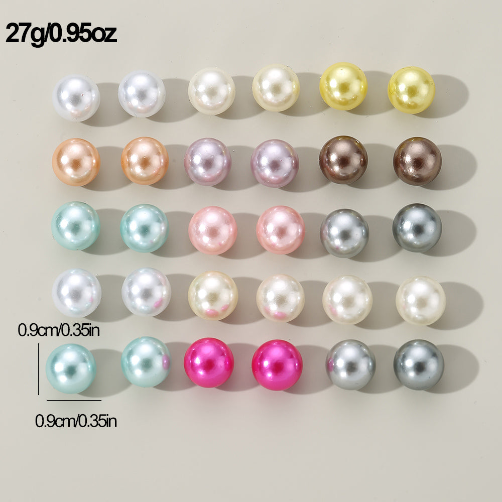 1 Set Simple Style Korean Style Pentagram Pearl Flower Inlay Alloy Artificial Pearls Artificial Diamond Ear Studs