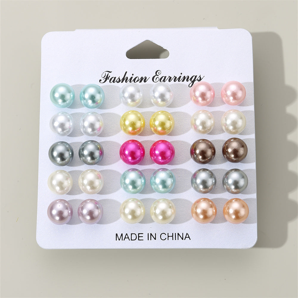 1 Set Simple Style Korean Style Pentagram Pearl Flower Inlay Alloy Artificial Pearls Artificial Diamond Ear Studs