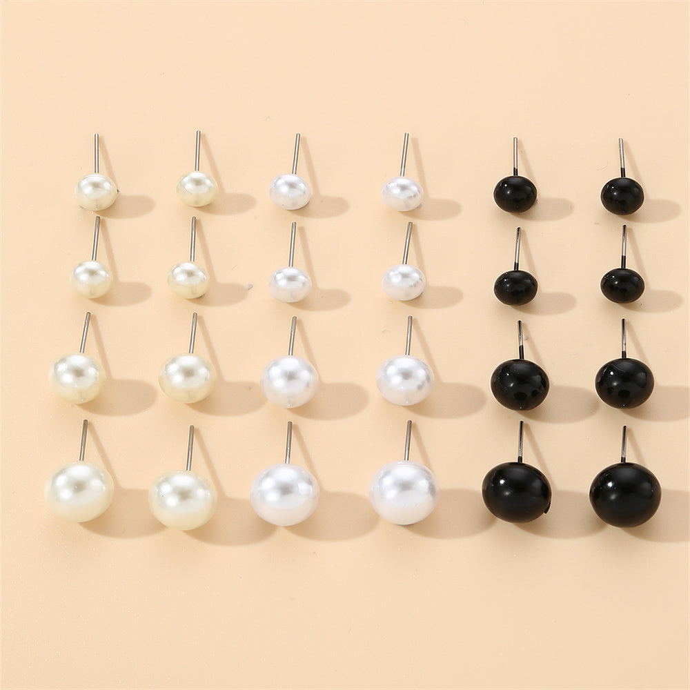 1 Set Simple Style Korean Style Pentagram Pearl Flower Inlay Alloy Artificial Pearls Artificial Diamond Ear Studs