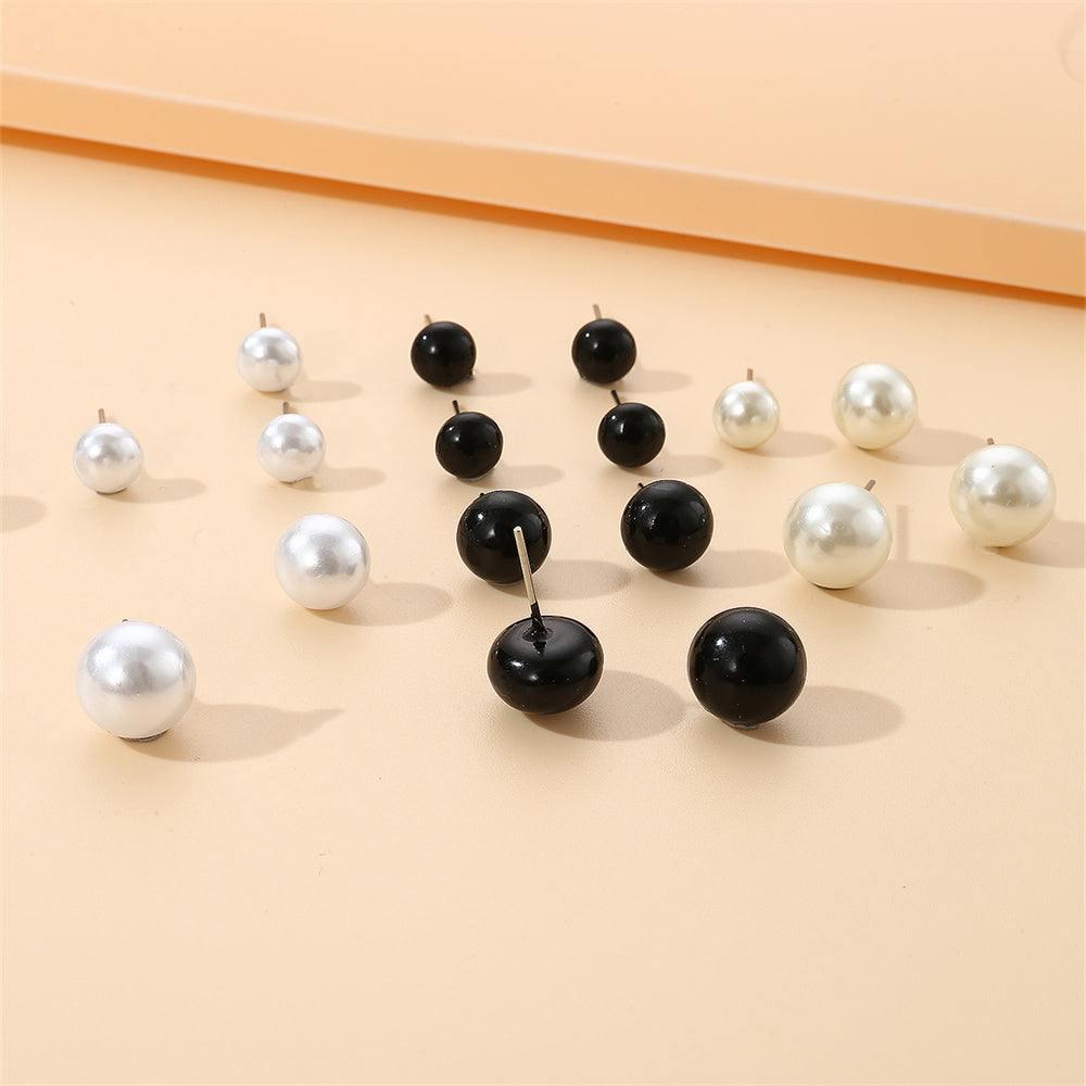 1 Set Simple Style Korean Style Pentagram Pearl Flower Inlay Alloy Artificial Pearls Artificial Diamond Ear Studs