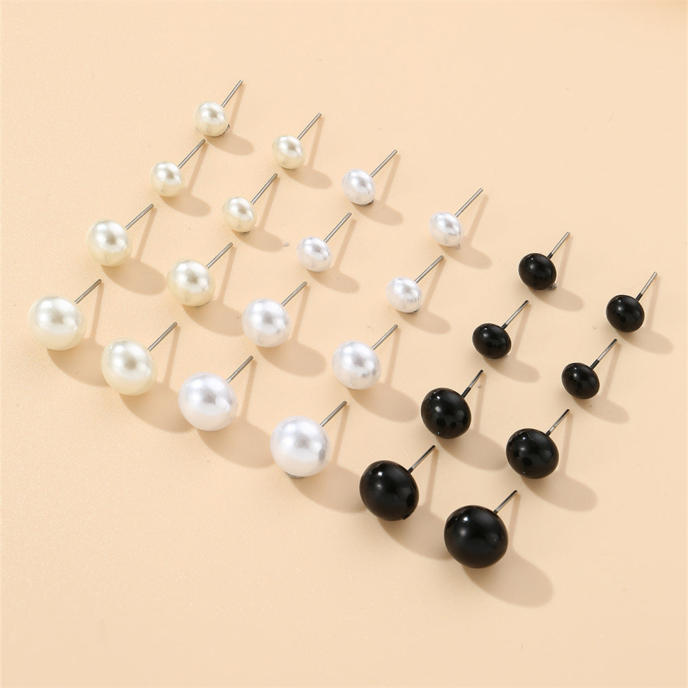 1 Set Simple Style Korean Style Pentagram Pearl Flower Inlay Alloy Artificial Pearls Artificial Diamond Ear Studs