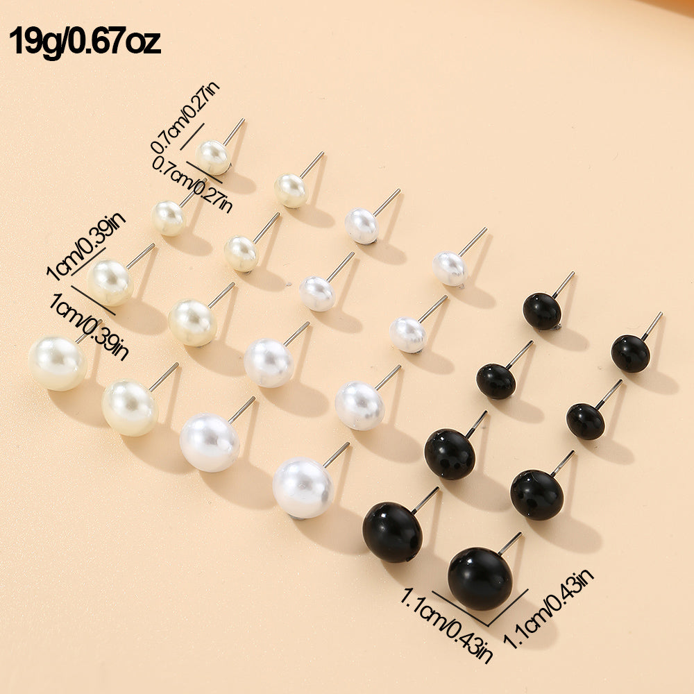 1 Set Simple Style Korean Style Pentagram Pearl Flower Inlay Alloy Artificial Pearls Artificial Diamond Ear Studs