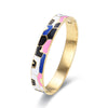 Ig Style Color Block Titanium Steel Stoving Varnish Plating Bangle 1 Piece