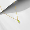 Simple Style Rectangle Sterling Silver Inlay Crystal Pendant Necklace