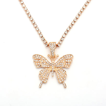 Casual Butterfly Alloy Plating Inlay Artificial Gemstones Women's Necklace