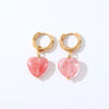 1 Pair Casual Sweet Simple Style Heart Shape Plating Inlay Stainless Steel Zircon Drop Earrings