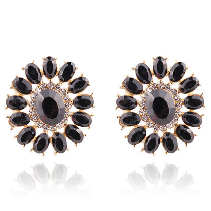 1 Pair Ig Style Simple Style Flower Plating Inlay Alloy Zircon Gold Plated Ear Studs