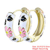 1 Pair Sweet Flower Enamel Plating Copper 18k Gold Plated Hoop Earrings