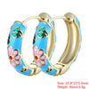 1 Pair Sweet Flower Enamel Plating Copper 18k Gold Plated Hoop Earrings