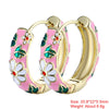 1 Pair Sweet Flower Enamel Plating Copper 18k Gold Plated Hoop Earrings