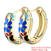 1 Pair Sweet Flower Enamel Plating Copper 18k Gold Plated Hoop Earrings